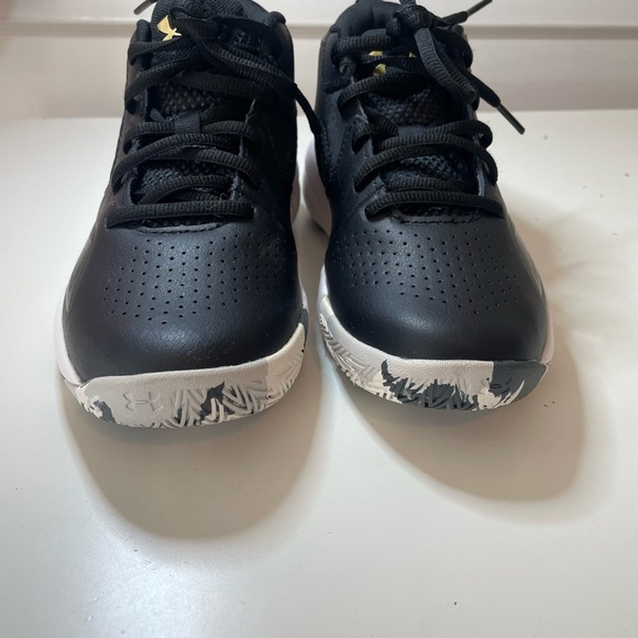 Under Armour PS Lockdown Black/White Kids Size 2 - Picture 2 of 6